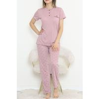 Düğmeli Pijama Takımı Koyugül - 704.1287.