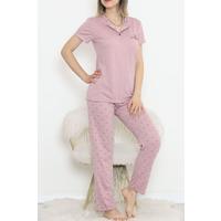 Düğmeli Pijama Takımı Koyugül - 704.1287.