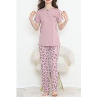 Düğmeli Pijama Takımı Gül - 704.1287.