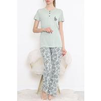 Düğmeli Pijama Takımı Mint - 704.1287.