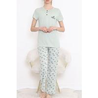 Düğmeli Pijama Takımı Mintlaci - 704.1287.