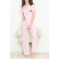 Düğmeli Pijama Takımı Ekrupembe - 704.1287.