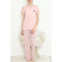 Düğmeli Pijama Takımı Pembe - 704.1287.