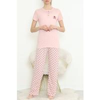 Düğmeli Pijama Takımı Pembe - 704.1287.