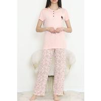 Düğmeli Pijama Takımı Açıksomon - 704.1287.