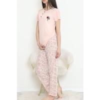 Düğmeli Pijama Takımı Açıksomon - 704.1287.