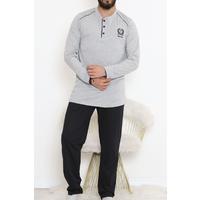 Buttoned Men's Pajama Set Greyblack - 17370.1048.