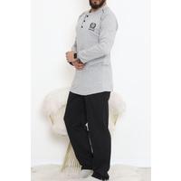 Buttoned Men's Pajama Set Greyblack - 17370.1048.