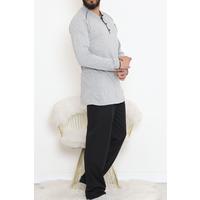 Buttoned Men's Pajama Set Greyblack - 17370.1048.