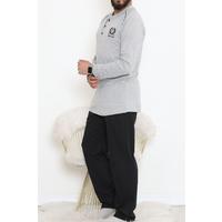 Buttoned Men's Pajama Set Greyblack - 17370.1048.