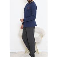 Buttoned Men's Pajama Set Navy Blue - 17371.1048.