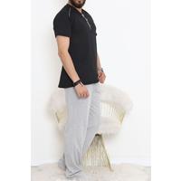 Buttoned Men's Pajama Set Blackgrey - 17370.1048.