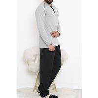 Buttoned Men's Pajama Set Greyblack - 17371.1048.