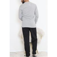 Buttoned Men's Pajama Set Greyblack - 17371.1048.