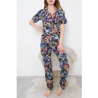 Buttoned Pajama Set with Potted Flowers - 10873.1048.