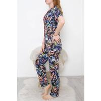 Buttoned Pajama Set with Potted Flowers - 10873.1048.