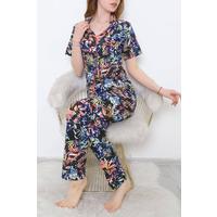 Buttoned Pajama Set with Potted Flowers - 10873.1048.