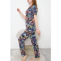 Buttoned Pajama Set with Potted Flowers - 10873.1048.