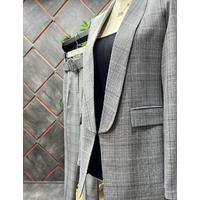 Plaid Stripe Patterned Suit Black