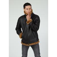 Men's Shearling Leather Coat E1-SKY-BRN-GSW