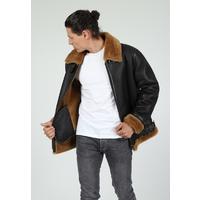 Men's Shearling Leather Coat E1-SKY-BRN-GSW