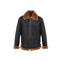 Men's Shearling Leather Coat E1-SKY-BRN-GSW