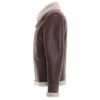 Men's Shearling Aviator Jacket, Vintage Nut with Champagne Wool