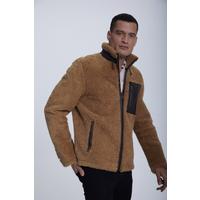 Men's Shearling Teddy Coat, Ginger Curly Outer Wool E20-SKY-BRN-GCW