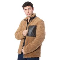 Men's Shearling Teddy Coat, Ginger Curly Outer Wool E20-SKY-BRN-GCW