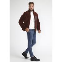 Men's Shearling Teddy Coat, Burgundy Curly Outer Wool E20-SKY-BNY-TTCW