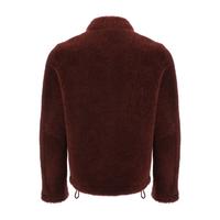 Men's Shearling Teddy Coat, Burgundy Curly Outer Wool E20-SKY-BNY-TTCW