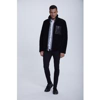 Men's Sheepkins Casual Jacket, Silky Black With Black Curly Wool E20-SKY-BLK-BCW