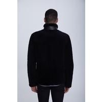 Men's Sheepkins Casual Jacket, Silky Black With Black Curly Wool E20-SKY-BLK-BCW