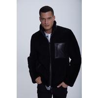 Men's Sheepkins Casual Jacket, Silky Black With Black Curly Wool E20-SKY-BLK-BCW