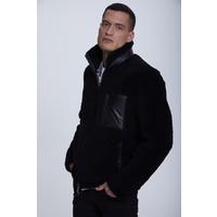 Men's Sheepkins Casual Jacket, Silky Black With Black Curly Wool E20-SKY-BLK-BCW