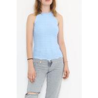 Baby Blue Undershirt with Wavy Skirt - 905.1019.