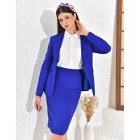 Atlas Suit with Skirt, Saks Blue