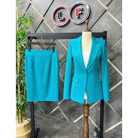 Skirted Atlas Suit Turquoise