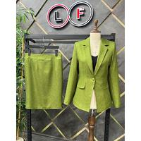 Skirted Cachet Suit Pistachio Green