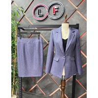 Skirted Cachet Suit Gray