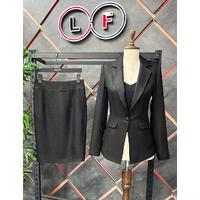 Skirted Cachet Suit Black