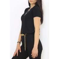 Zipper Detailed Blouse Black - 9375.139.