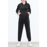 Zippered Velvet Suit Black - 348.1287.