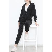 Zippered Velvet Suit Black - 348.1287.