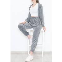 Zippered Velvet Suit Gray - 348.1287.