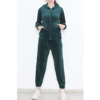 Zippered Velvet Suit Emerald - 348.1287.