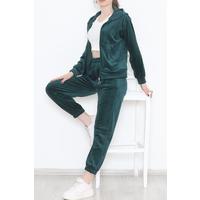 Zippered Velvet Suit Emerald - 348.1287.