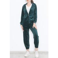 Zippered Velvet Suit Emerald - 348.1287.