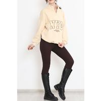 Zippered 3 Thread Sweat Beige - 897.1247.