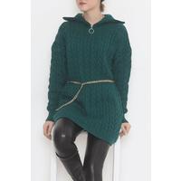 Zippered Knitwear Darkgreen - 394.1577.
